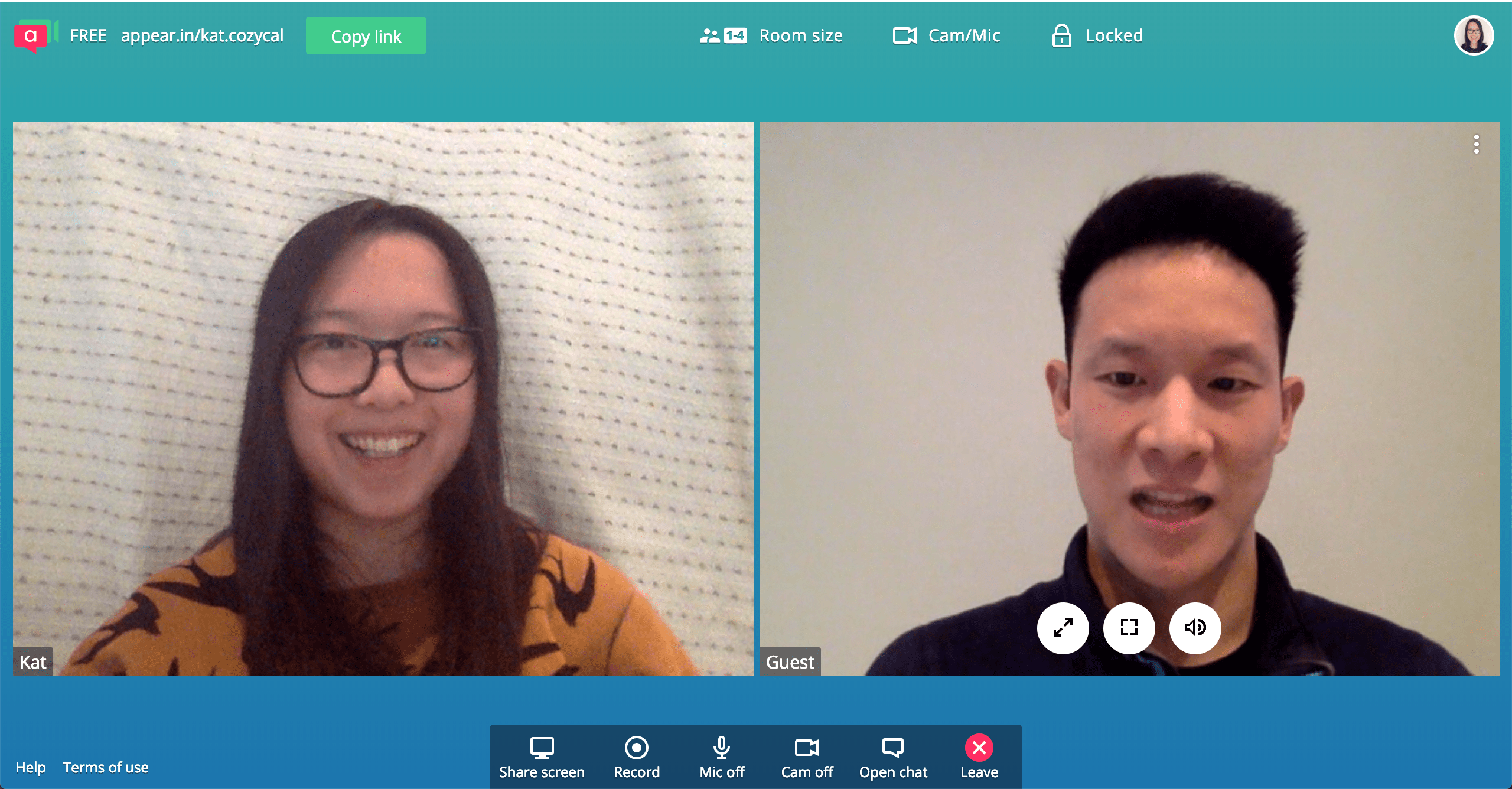 CozyCal team on video call