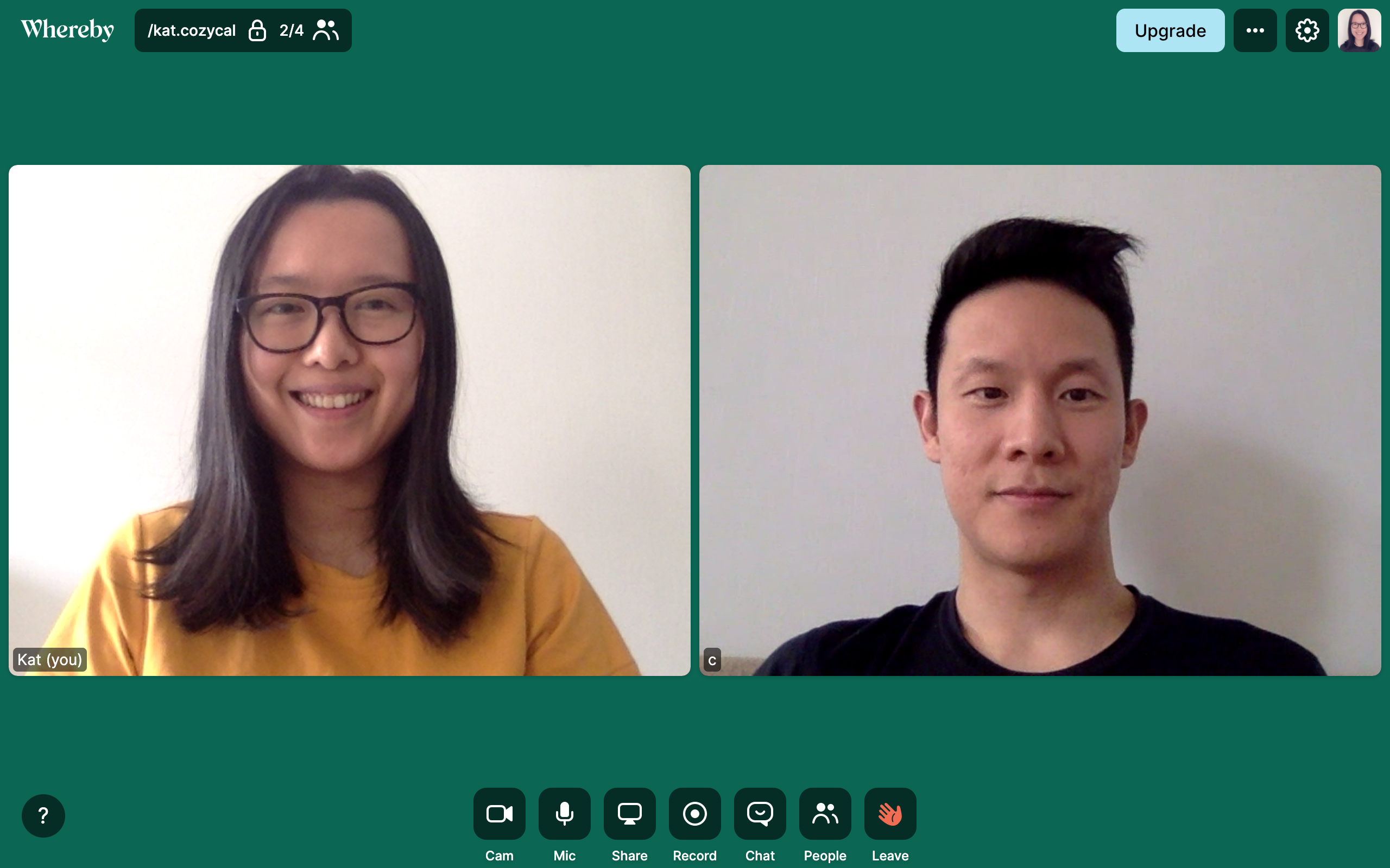 We use Whereby for CozyCal demo sessions