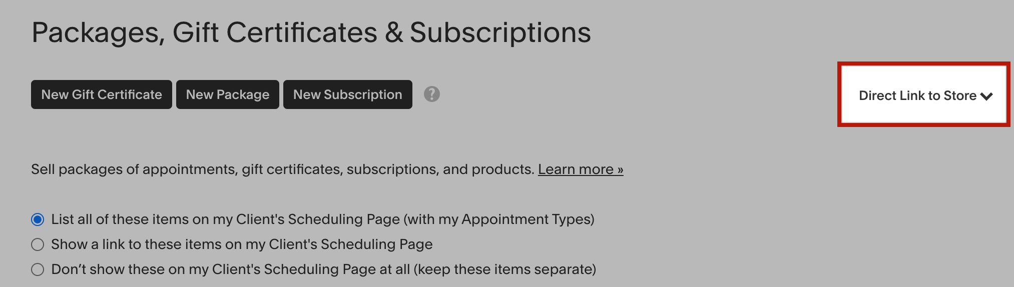 Acuity Scheduling pakker