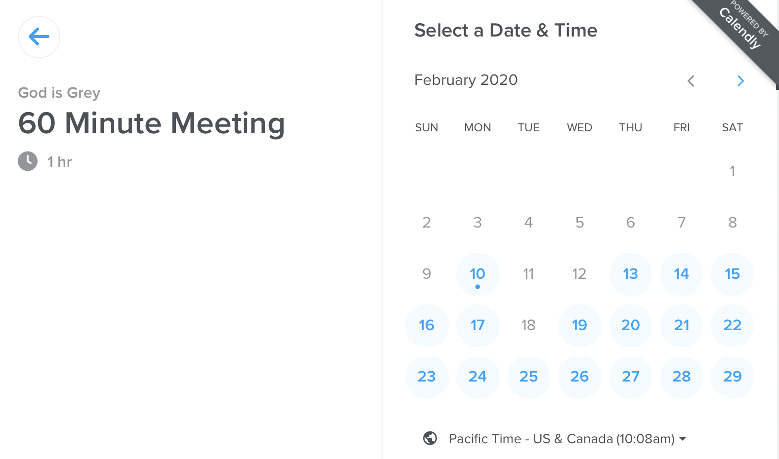 Calendly bookingside