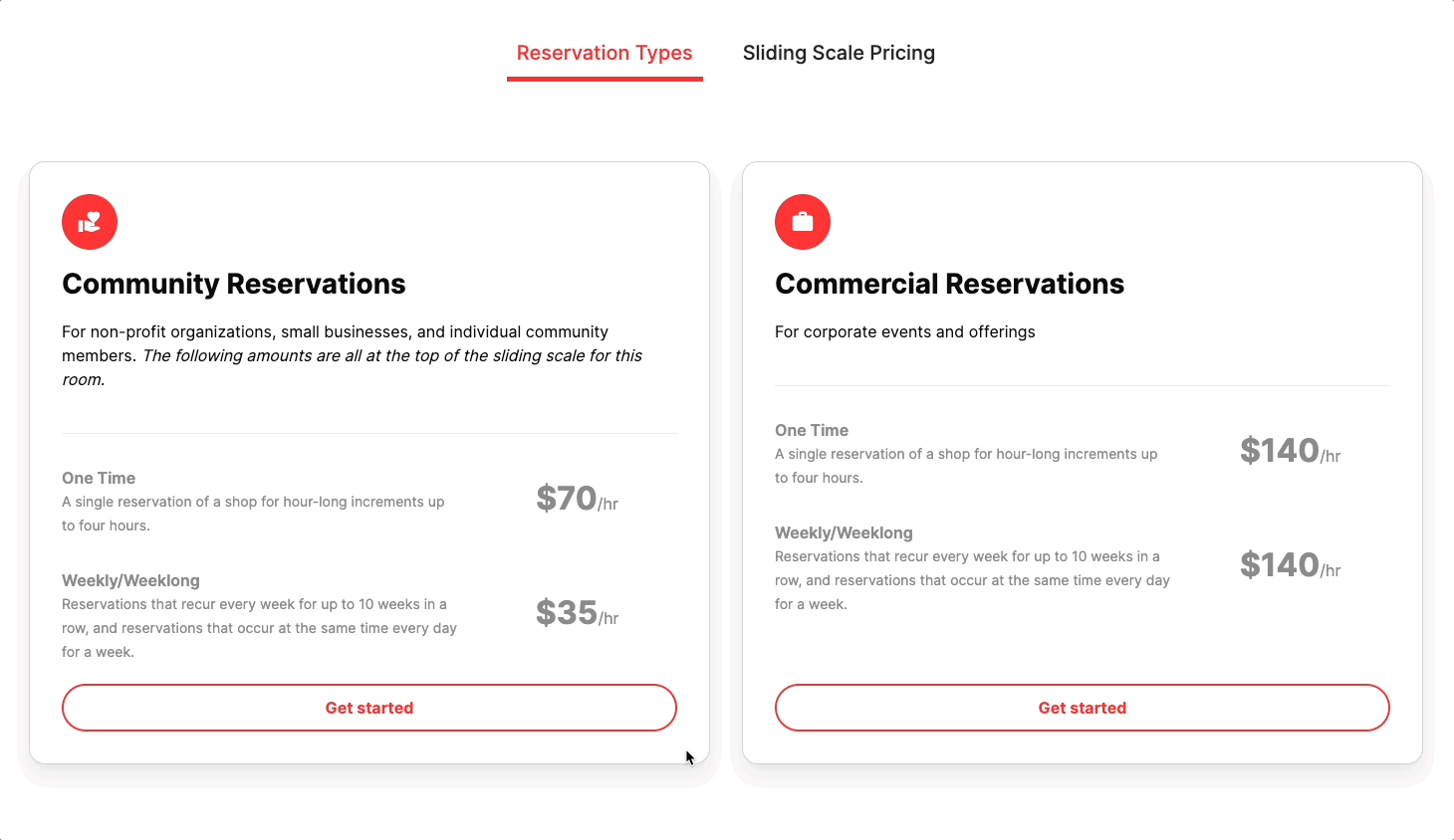 Create a booking page that showcases your resources available for booking