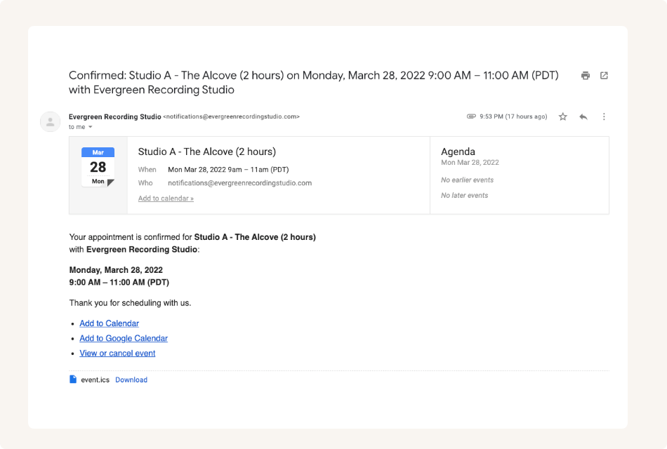 CozyCal stuurt aanpasbare e-mail- en sms-herinneringen naar klanten
