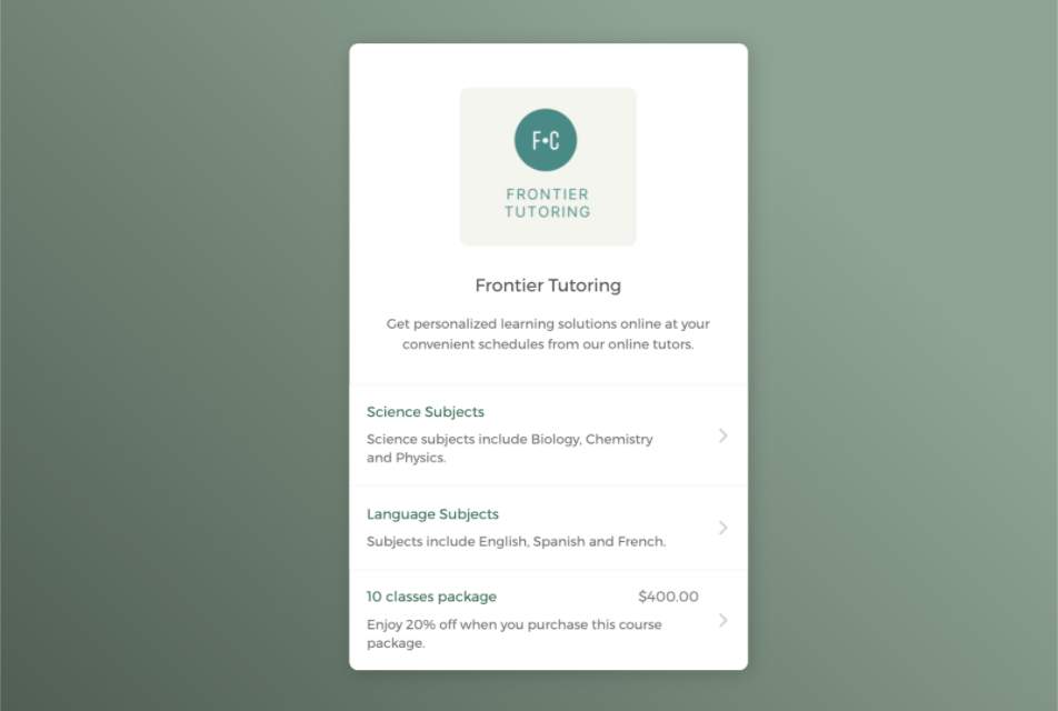 Maak een aangepaste boekingspagina om je diensten te presenteren