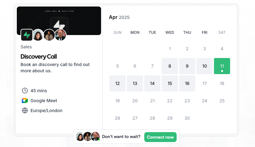 Cal.com booking calendar