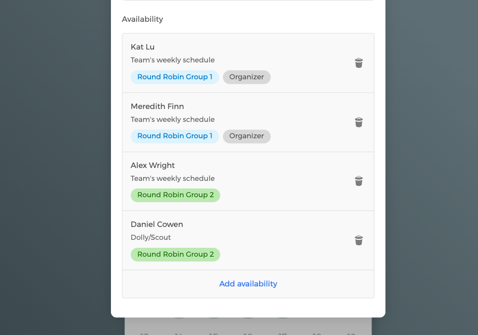 Programación round robin con coanfitriones