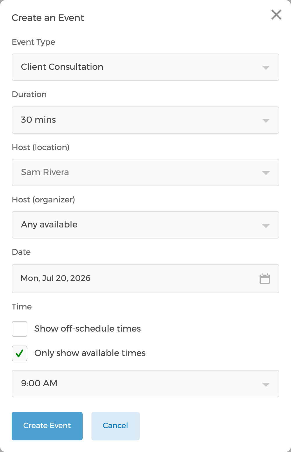 Create a multi-host event from your calendar