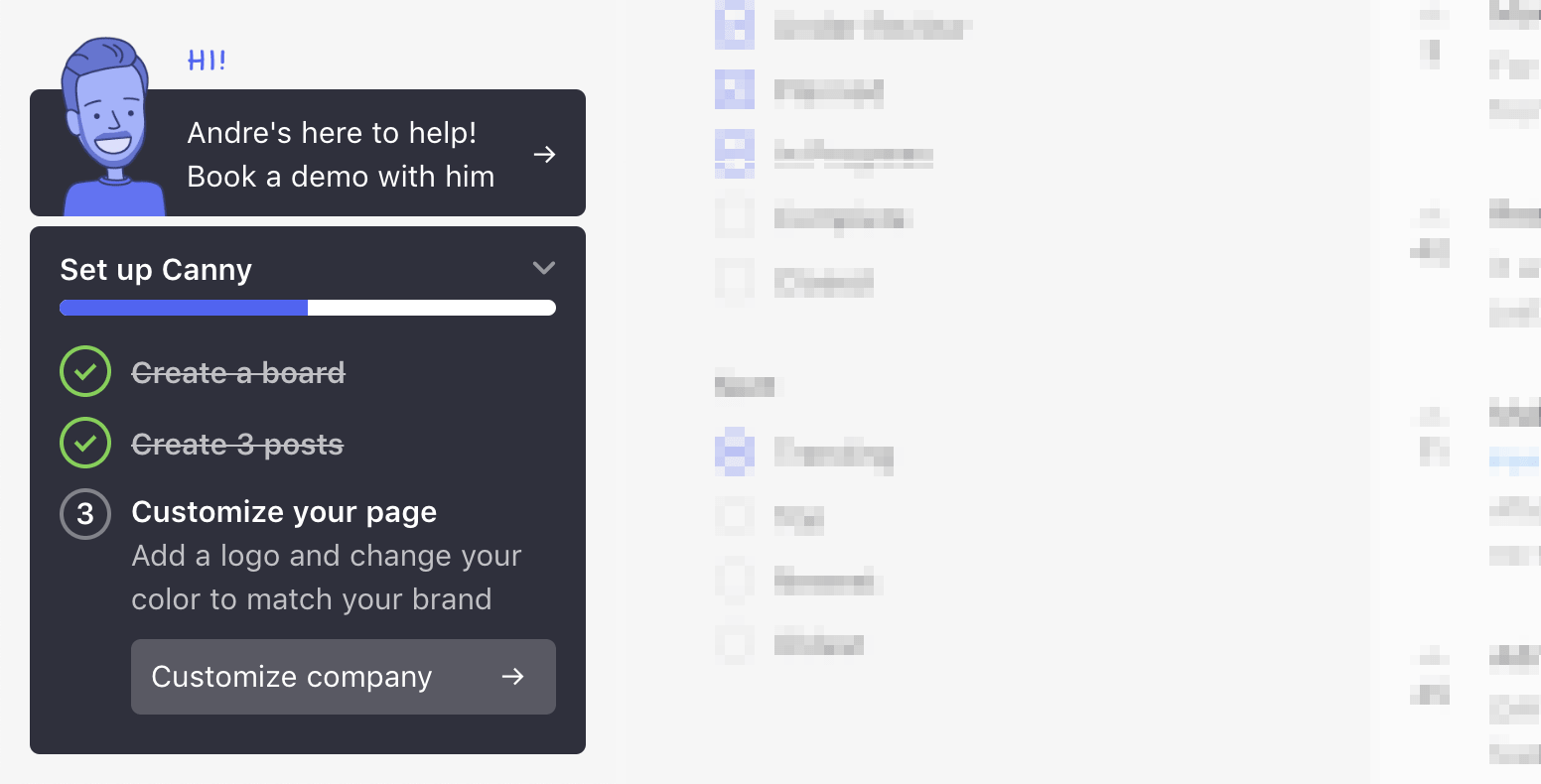 Canny onboarding flow with CozyCal