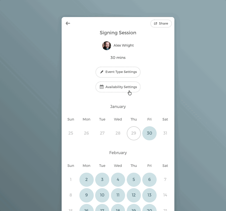 Adding a one-time availability slot