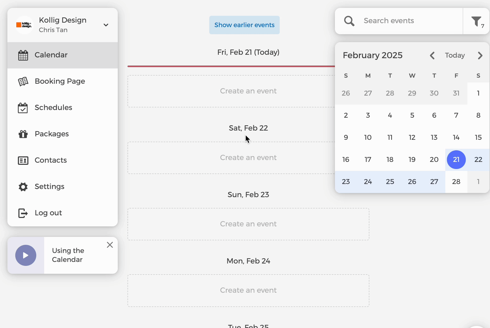 Blocking off time from the calendar