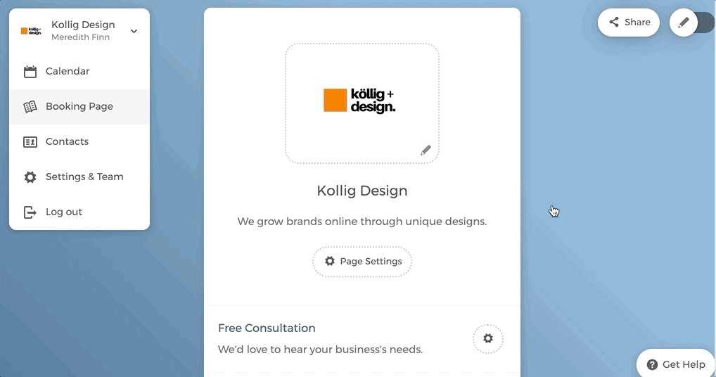 Selecting a booking page language