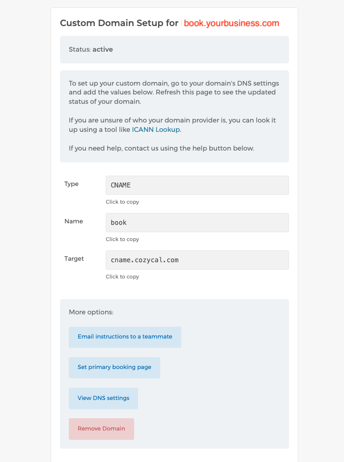 Propagated custom domain