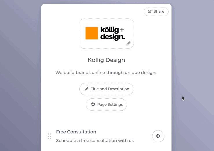 Edit booking page URL