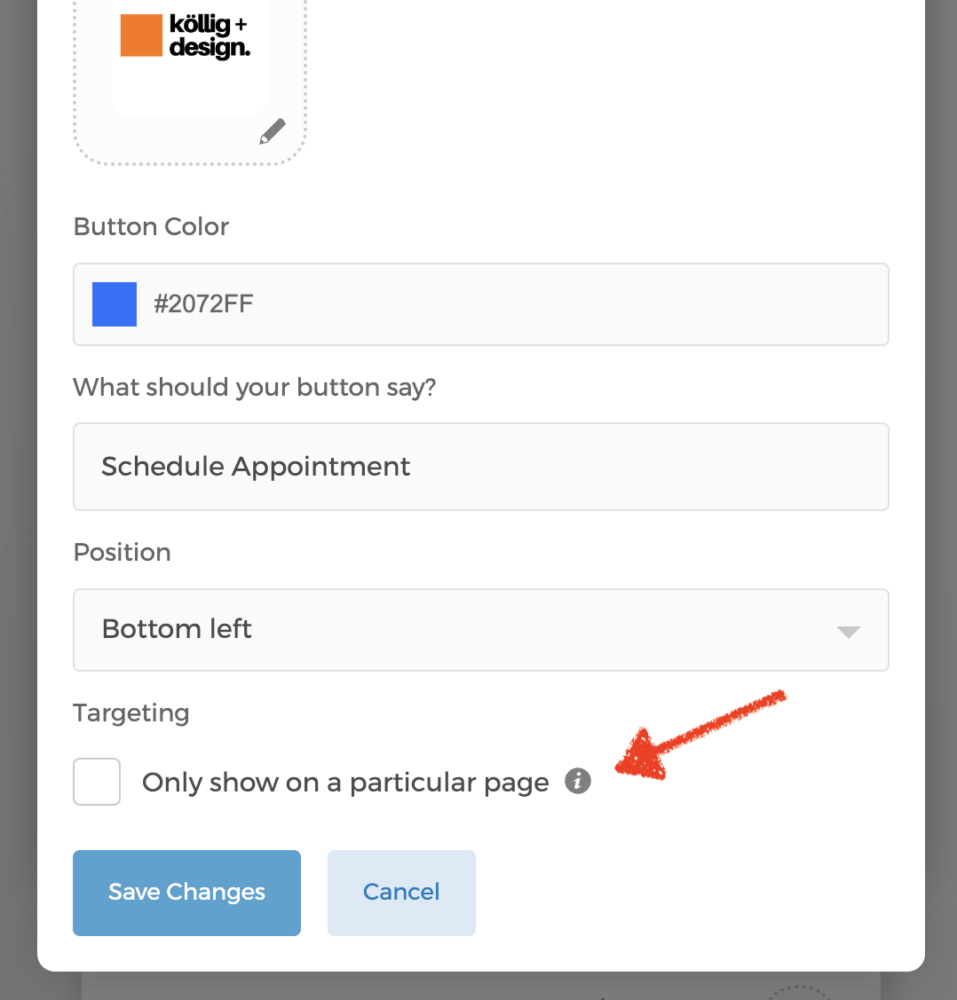 Floating button settings