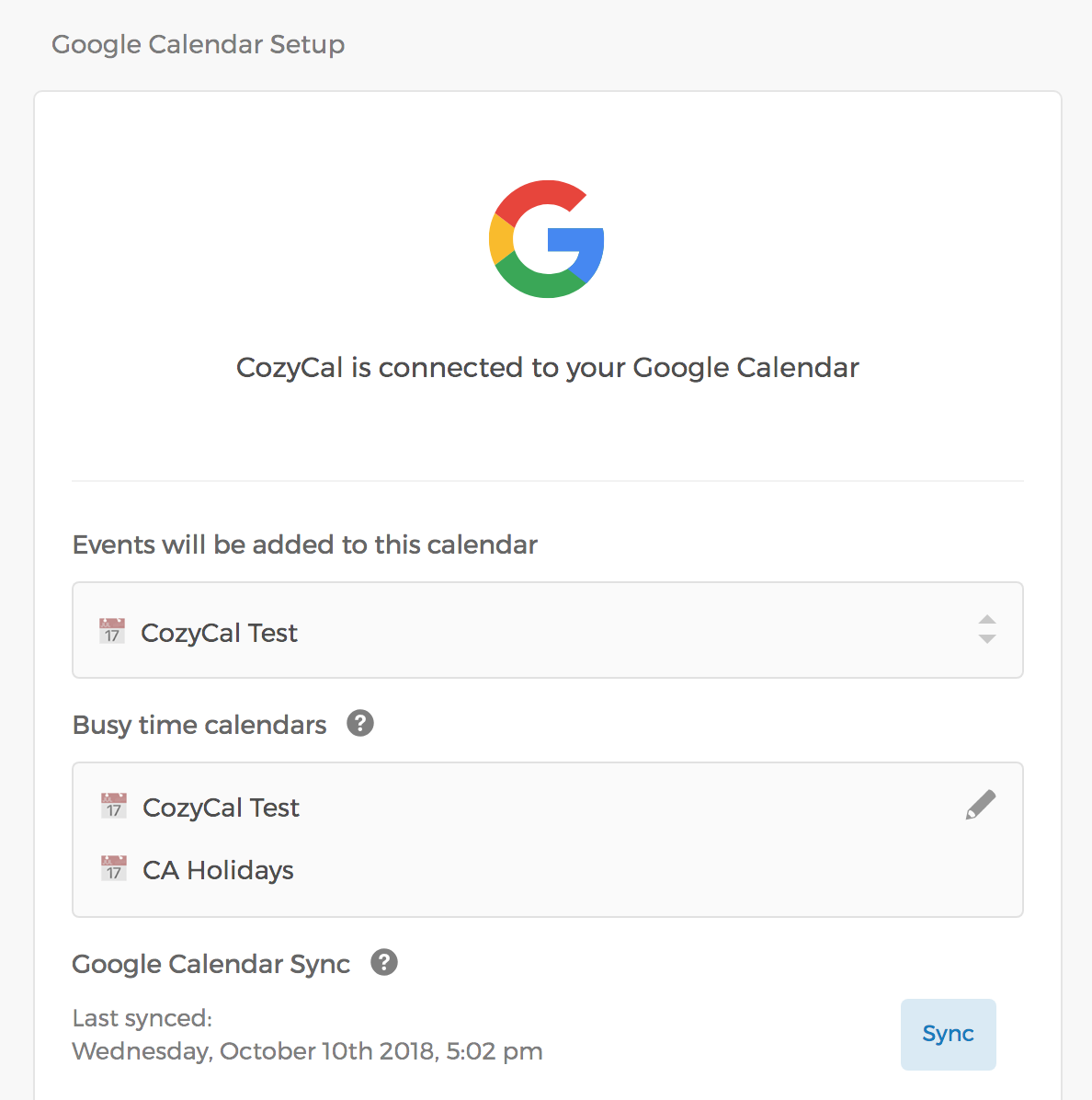 Google Calendar and Meet settings