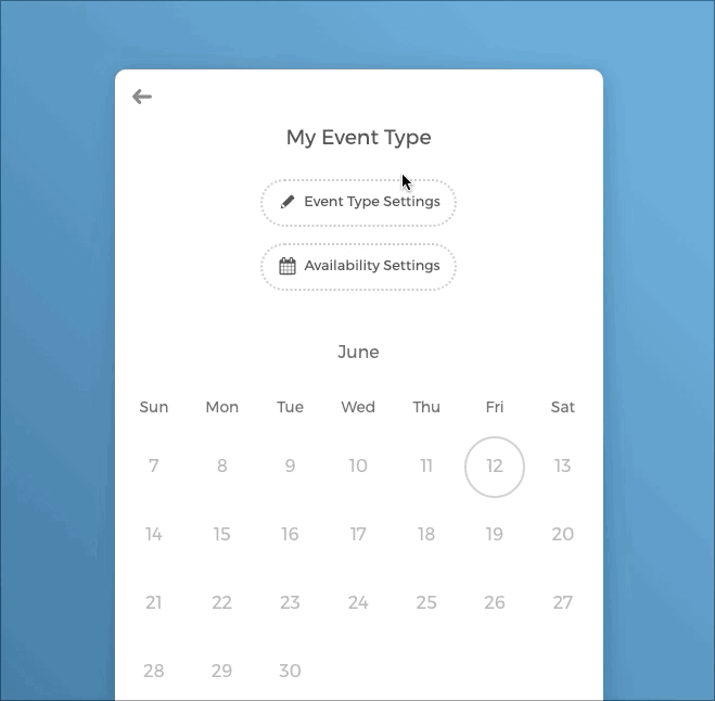 Hiding an event type
