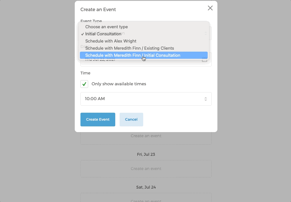 Manually double book an event