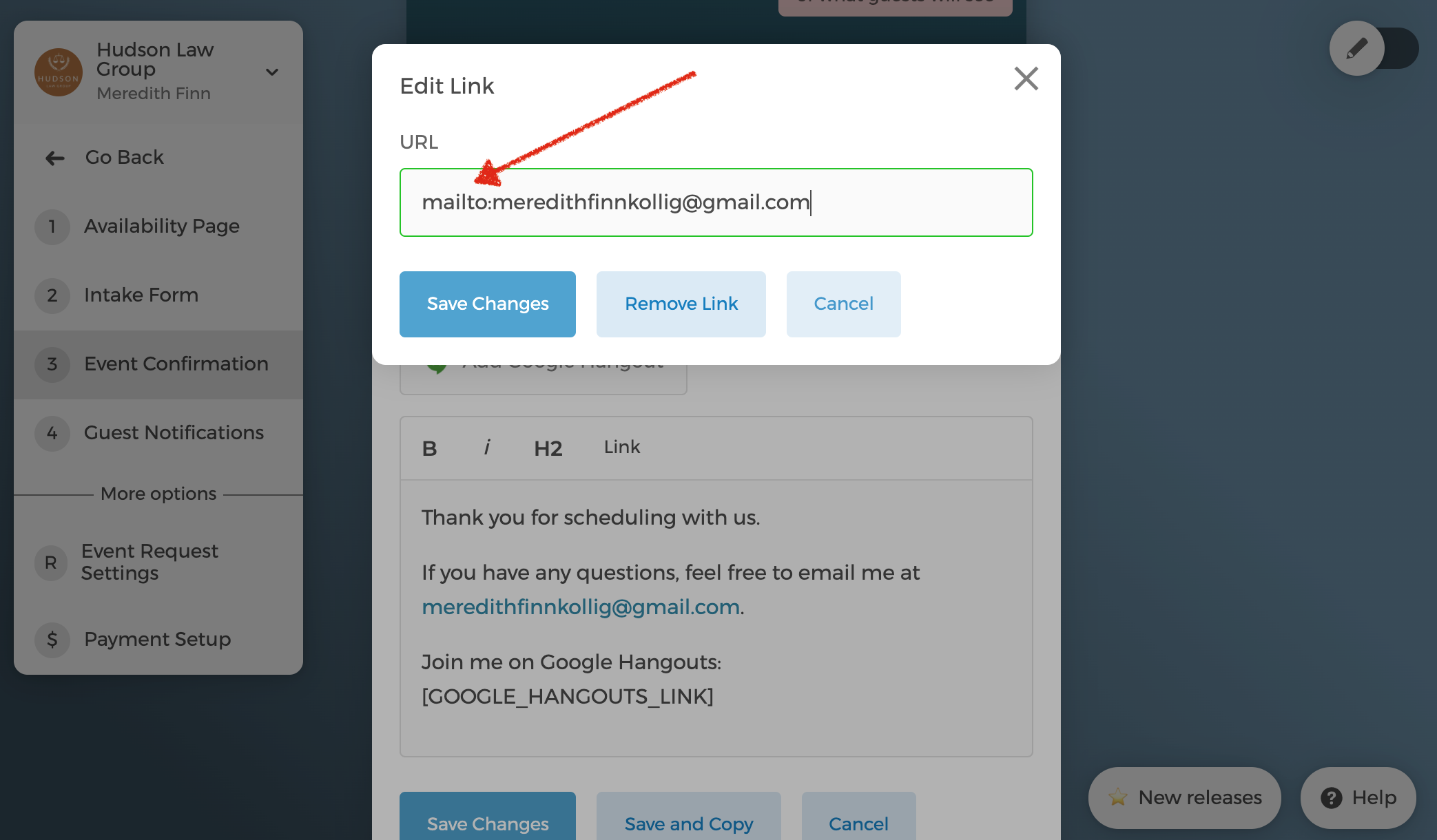 Adding a mailto: markdown link to an email address