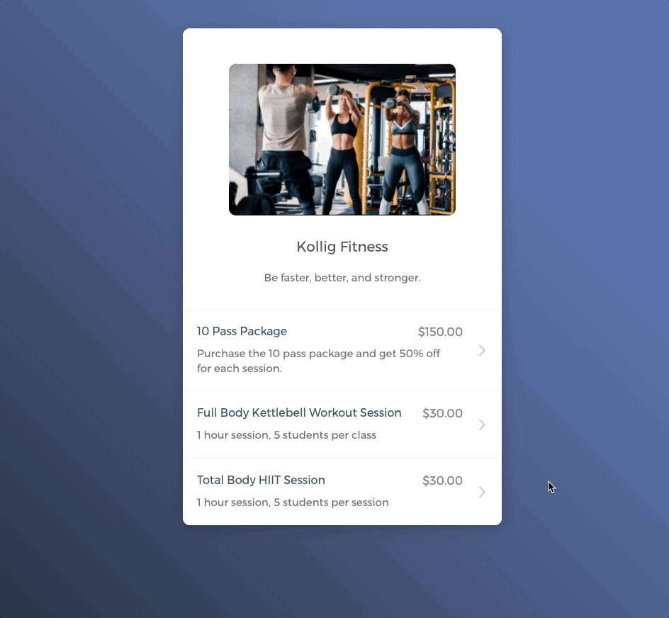 Redeeming an event from the booking page with a code