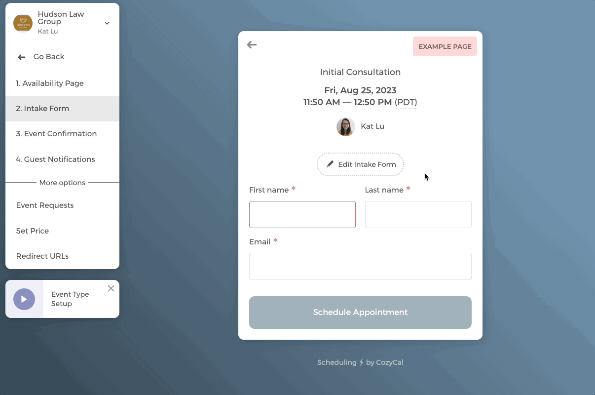 Save and copy intake forms