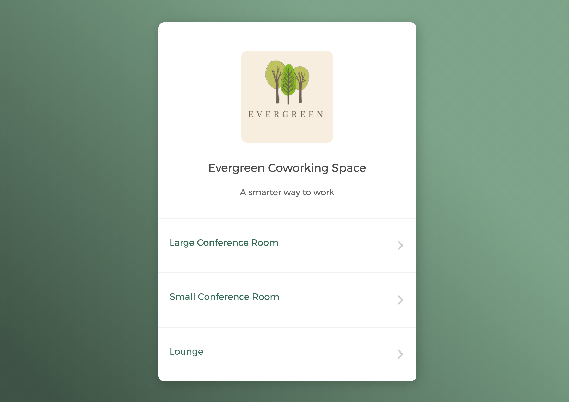 A live resource booking page
