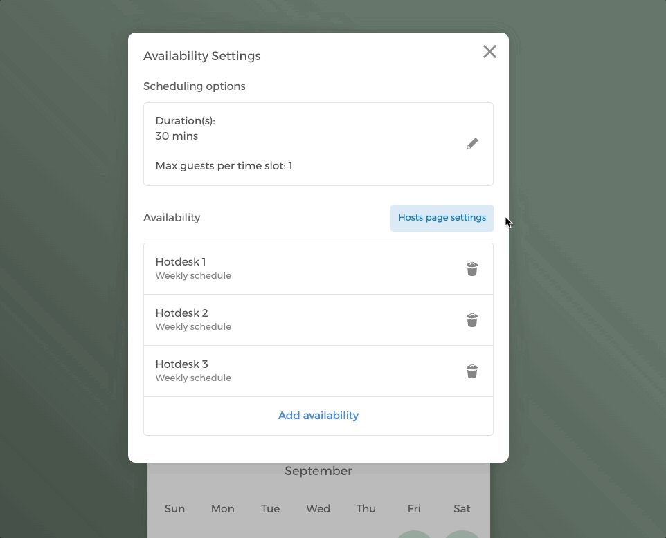 Disabling host selection