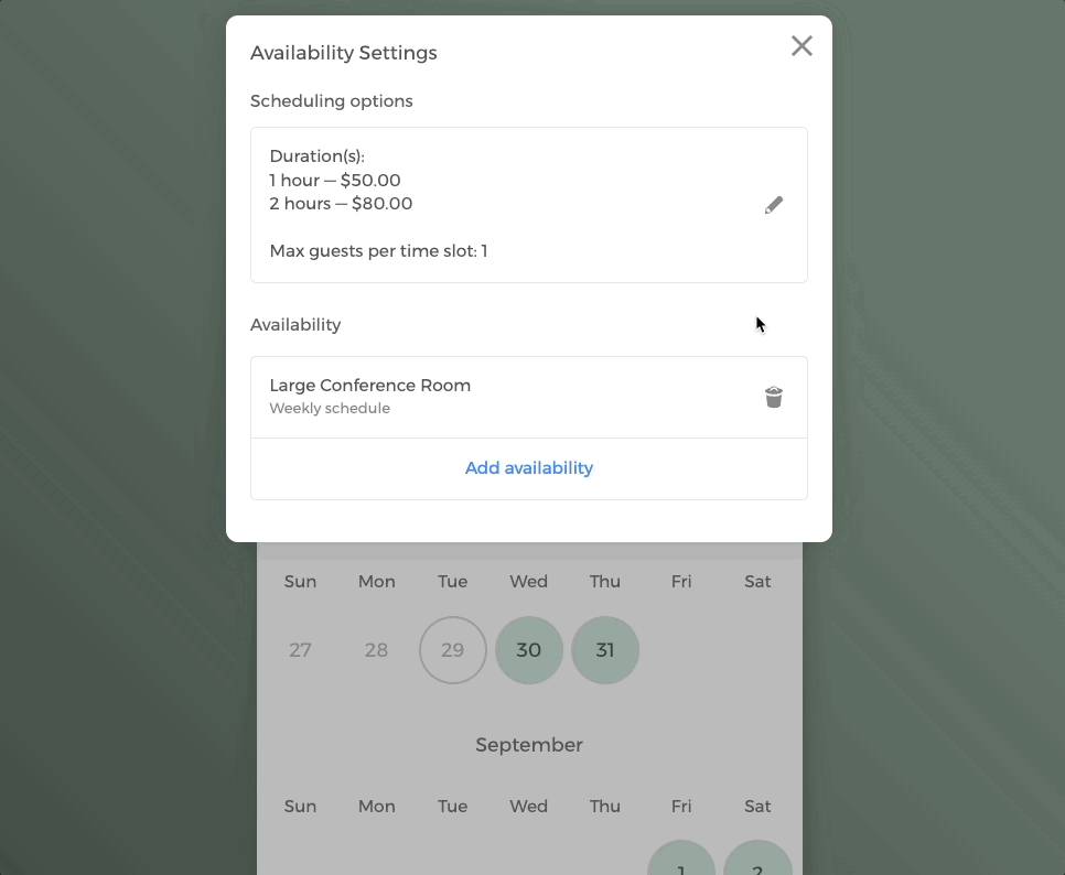 Adjusting the booking window time