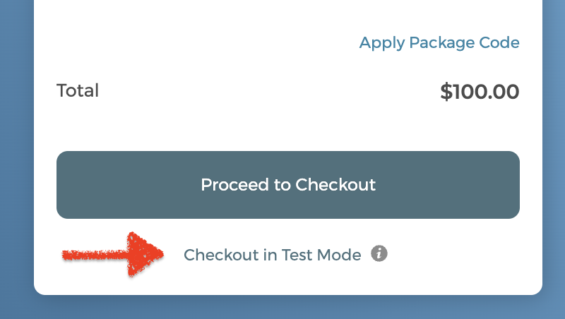 Checkout in Test Mode
