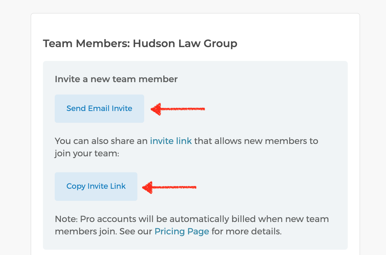 Invite team members to join