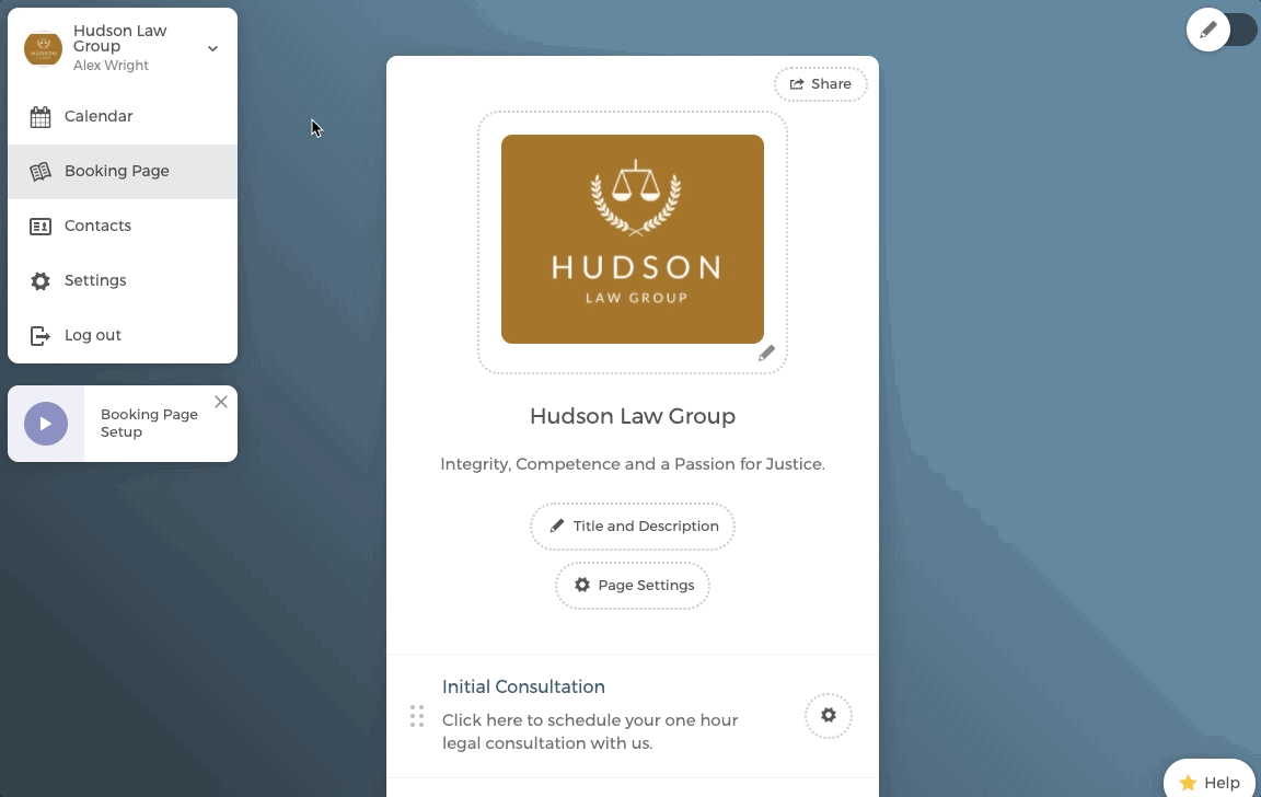 Creating a new booking page under your team